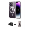 MARSİLYAN™- iPhone 15 Pro Max Kılıf Ahenk Minimal Serisi - Siyah Bilvis Hayalet Cam Ekran Koruyucu + Raze Metal Kamera Lens - TMGI
