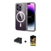 MARSİLYAN™- iPhone 15 Pro Max Kılıf Ahenk Minimal Serisi - Siyah Buffer Cam Ekran Koruyucu + Raze Metal Kamera Lens - LT