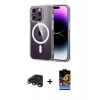 MARSİLYAN™- iPhone 15 Pro Max Kılıf Ahenk Minimal Serisi - Siyah Buffer Hayalet Cam Ekran Koruyucu + Raze Metal Kamera Lens - TMGI