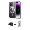 MARSİLYAN™- iPhone 15 Pro Max Kılıf Ahenk Minimal Serisi - Siyah Polymer Nano Ekran Koruyucu + Raze Metal Kamera Lens - TMGI