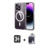 MARSİLYAN™- iPhone 15 Pro Max Kılıf Ahenk Minimal Serisi - Siyah Vanessa Magic Cam + PVD Metal Kamera Lens - GI