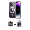 MARSİLYAN™- iPhone 15 Pro Max Kılıf Ahenk Minimal Serisi - Siyah Vanessa Magic Cam + PVD Metal Kamera Lens - TU