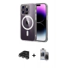 MARSİLYAN™- iPhone 15 Pro Max Kılıf Ahenk Minimal Serisi - Siyah Vanessa Magic Hayalet Cam + Raze Metal Kamera Lens - TMGI