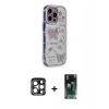 MARSİLYAN™- iPhone 15 Pro Max Kılıf Ahenk Modern Serisi - Şeffaf 360 Full Body Arka Koruyucu + Lacivert PVD Metal Kamera Lens