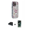 MARSİLYAN™- iPhone 15 Pro Max Kılıf Ahenk Modern Serisi - Şeffaf 360 Full Body Arka Koruyucu + Lacivert Raze Metal Kamera Lens