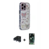 MARSİLYAN™- iPhone 15 Pro Max Kılıf Ahenk Modern Serisi - Şeffaf 360 Full Body Arka Koruyucu + Lacivert Raze Metal Kamera Lens