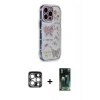 MARSİLYAN™- iPhone 15 Pro Max Kılıf Ahenk Modern Serisi - Şeffaf 360 Full Body Arka Koruyucu + PVD Metal Kamera Lens - GS