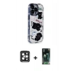 MARSİLYAN™- iPhone 15 Pro Max Kılıf Ahenk Modern Serisi - Şeffaf 360 Full Body Arka Koruyucu + PVD Metal Kamera Lens - SH