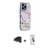 MARSİLYAN™- iPhone 15 Pro Max Kılıf Ahenk Modern Serisi - Şeffaf Pasifik Cam Ekran Koruyucu + Raze Metal Kamera Lens - GS