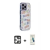 MARSİLYAN™- iPhone 15 Pro Max Kılıf Ahenk Modern Serisi - Şeffaf Pasifik Cam Ekran Koruyucu + PVD Metal Kamera Lens - GS
