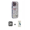 MARSİLYAN™- iPhone 15 Pro Max Kılıf Ahenk Modern Serisi - Şeffaf Pasifik Cam Ekran Koruyucu + PVD Metal Kamera Lens - GI