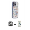 MARSİLYAN™- iPhone 15 Pro Max Kılıf Ahenk Modern Serisi - Şeffaf Pasifik Cam Ekran Koruyucu + PVD Metal Kamera Lens - GI