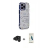 MARSİLYAN™- iPhone 15 Pro Max Kılıf Ahenk Modern Serisi - Şeffaf Pasifik Cam Ekran Koruyucu + Raze Metal Kamera Lens - TMGI