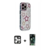 MARSİLYAN™- iPhone 15 Pro Max Kılıf Ahenk Modern Serisi - Siyah 360 Mat Full Body Arka Koruyucu + PVD Metal Kamera Lens - GS
