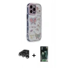 MARSİLYAN™- iPhone 15 Pro Max Kılıf Ahenk Modern Serisi - Siyah 360 Mat Full Body Arka Koruyucu + Gümüş Raze Metal Kamera Lens