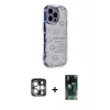 MARSİLYAN™- iPhone 15 Pro Max Kılıf Ahenk Modern Serisi - Siyah 360 Mat Full Body Arka Koruyucu + PVD Metal Kamera Lens - GS