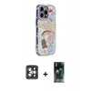 MARSİLYAN™- iPhone 15 Pro Max Kılıf Ahenk Modern Serisi - Siyah 360 Mat Full Body Arka Koruyucu + PVD Metal Kamera Lens - GI
