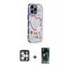 MARSİLYAN™- iPhone 15 Pro Max Kılıf Ahenk Modern Serisi - Siyah 360 Mat Full Body Arka Koruyucu + PVD Metal Kamera Lens - GS
