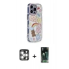 MARSİLYAN™- iPhone 15 Pro Max Kılıf Ahenk Modern Serisi - Siyah 360 Mat Full Body Arka Koruyucu + PVD Metal Kamera Lens - GS