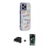 MARSİLYAN™- iPhone 15 Pro Max Kılıf Ahenk Modern Serisi - Siyah 360 Mat Full Body Arka Koruyucu + Raze Metal Kamera Lens - SH