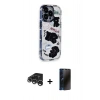 MARSİLYAN™- iPhone 15 Pro Max Kılıf Ahenk Modern Serisi - Siyah 3D Antistatik Hayalet Cam Ekran Koruyucu + Raze Metal Kamera Lens - GS