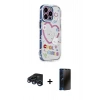 MARSİLYAN™- iPhone 15 Pro Max Kılıf Ahenk Modern Serisi - Siyah 3D Antistatik Hayalet Cam Ekran Koruyucu + Raze Metal Kamera Lens - LT