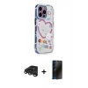 MARSİLYAN™- iPhone 15 Pro Max Kılıf Ahenk Modern Serisi - Siyah 3D Antistatik Hayalet Cam Ekran Koruyucu + Raze Metal Kamera Lens - TMGI