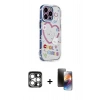 MARSİLYAN™- iPhone 15 Pro Max Kılıf Ahenk Modern Serisi - Siyah 3D Antistatik Mat Seramik Nano Ekran Koruyucu + PVD Metal Kamera Lens - GS