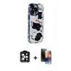 MARSİLYAN™- iPhone 15 Pro Max Kılıf Ahenk Modern Serisi - Siyah 3D Antistatik Mat Seramik Nano Ekran Koruyucu + PVD Metal Kamera Lens - TU