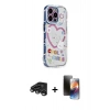 MARSİLYAN™- iPhone 15 Pro Max Kılıf Ahenk Modern Serisi - Siyah 3D Antistatik Mat Seramik Nano Ekran Koruyucu + Titanyum Gri Raze Metal Kamera Lens