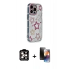 MARSİLYAN™- iPhone 15 Pro Max Kılıf Ahenk Modern Serisi - Siyah 3D Antistatik Mat Seramik Nano Ekran Koruyucu + PVD Metal Kamera Lens - TU
