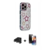 MARSİLYAN™- iPhone 15 Pro Max Kılıf Ahenk Modern Serisi - Siyah 3D Antistatik Mat Seramik Nano Ekran Koruyucu + Titanyum Gri Raze Metal Kamera Lens