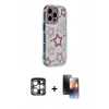 MARSİLYAN™- iPhone 15 Pro Max Kılıf Ahenk Modern Serisi - Siyah 3D Antistatik Mat Seramik Nano Ekran Koruyucu + PVD Metal Kamera Lens - GS