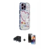 MARSİLYAN™- iPhone 15 Pro Max Kılıf Ahenk Modern Serisi - Siyah 3D Antistatik Mat Seramik Nano Ekran Koruyucu + Raze Metal Kamera Lens - LT
