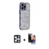 MARSİLYAN™- iPhone 15 Pro Max Kılıf Ahenk Modern Serisi - Siyah 3D Antistatik Mat Seramik Nano Ekran Koruyucu + PVD Metal Kamera Lens - LT