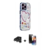 MARSİLYAN™- iPhone 15 Pro Max Kılıf Ahenk Modern Serisi - Siyah 3D Antistatik Mat Seramik Nano Ekran Koruyucu + Raze Metal Kamera Lens - GS
