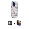 MARSİLYAN™- iPhone 15 Pro Max Kılıf Ahenk Modern Serisi - Siyah 3D Antistatik Mat Seramik Nano Ekran Koruyucu + Gri PVD Metal Kamera Lens