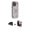 MARSİLYAN™- iPhone 15 Pro Max Kılıf Ahenk Modern Serisi - Siyah 3D Antistatik Mat Seramik Nano Ekran Koruyucu + Raze Metal Kamera Lens - GS