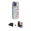 MARSİLYAN™- iPhone 15 Pro Max Kılıf Ahenk Modern Serisi - Siyah 3D Antistatik Mat Seramik Nano Ekran Koruyucu + Raze Metal Kamera Lens - LT