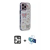 MARSİLYAN™- iPhone 15 Pro Max Kılıf Ahenk Modern Serisi - Siyah 3D Antistatik Seramik Nano Ekran Koruyucu + PVD Metal Kamera Lens - GS
