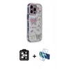 MARSİLYAN™- iPhone 15 Pro Max Kılıf Ahenk Modern Serisi - Siyah 3D Antistatik Seramik Nano Ekran Koruyucu + PVD Metal Kamera Lens - TU