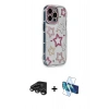 MARSİLYAN™- iPhone 15 Pro Max Kılıf Ahenk Modern Serisi - Siyah 3D Antistatik Seramik Nano Ekran Koruyucu + Raze Metal Kamera Lens - TMGI