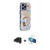 MARSİLYAN™- iPhone 15 Pro Max Kılıf Ahenk Modern Serisi - Siyah 3D Antistatik Seramik Nano Ekran Koruyucu + Raze Metal Kamera Lens - TMGI