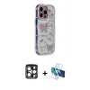 MARSİLYAN™- iPhone 15 Pro Max Kılıf Ahenk Modern Serisi - Siyah 3D Antistatik Seramik Nano Ekran Koruyucu + PVD Metal Kamera Lens - LT