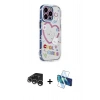 MARSİLYAN™- iPhone 15 Pro Max Kılıf Ahenk Modern Serisi - Siyah 3D Antistatik Seramik Nano Ekran Koruyucu + Raze Metal Kamera Lens - GS