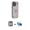 MARSİLYAN™- iPhone 15 Pro Max Kılıf Ahenk Modern Serisi - Siyah 3D Antistatik Seramik Nano Ekran Koruyucu + PVD Metal Kamera Lens - GS