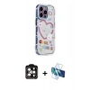 MARSİLYAN™- iPhone 15 Pro Max Kılıf Ahenk Modern Serisi - Siyah 3D Antistatik Seramik Nano Ekran Koruyucu + PVD Metal Kamera Lens - TU