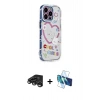 MARSİLYAN™- iPhone 15 Pro Max Kılıf Ahenk Modern Serisi - Siyah 3D Antistatik Seramik Nano Ekran Koruyucu + Raze Metal Kamera Lens - TMGI