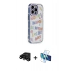 MARSİLYAN™- iPhone 15 Pro Max Kılıf Ahenk Modern Serisi - Siyah 3D Antistatik Seramik Nano Ekran Koruyucu + Siyah Raze Metal Kamera Lens