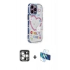 MARSİLYAN™- iPhone 15 Pro Max Kılıf Ahenk Modern Serisi - Siyah 3D Antistatik Seramik Nano Ekran Koruyucu + PVD Metal Kamera Lens - GS